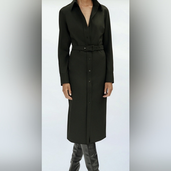 Zara Button down black Shirt Dress-XS - Picture 6 of 7